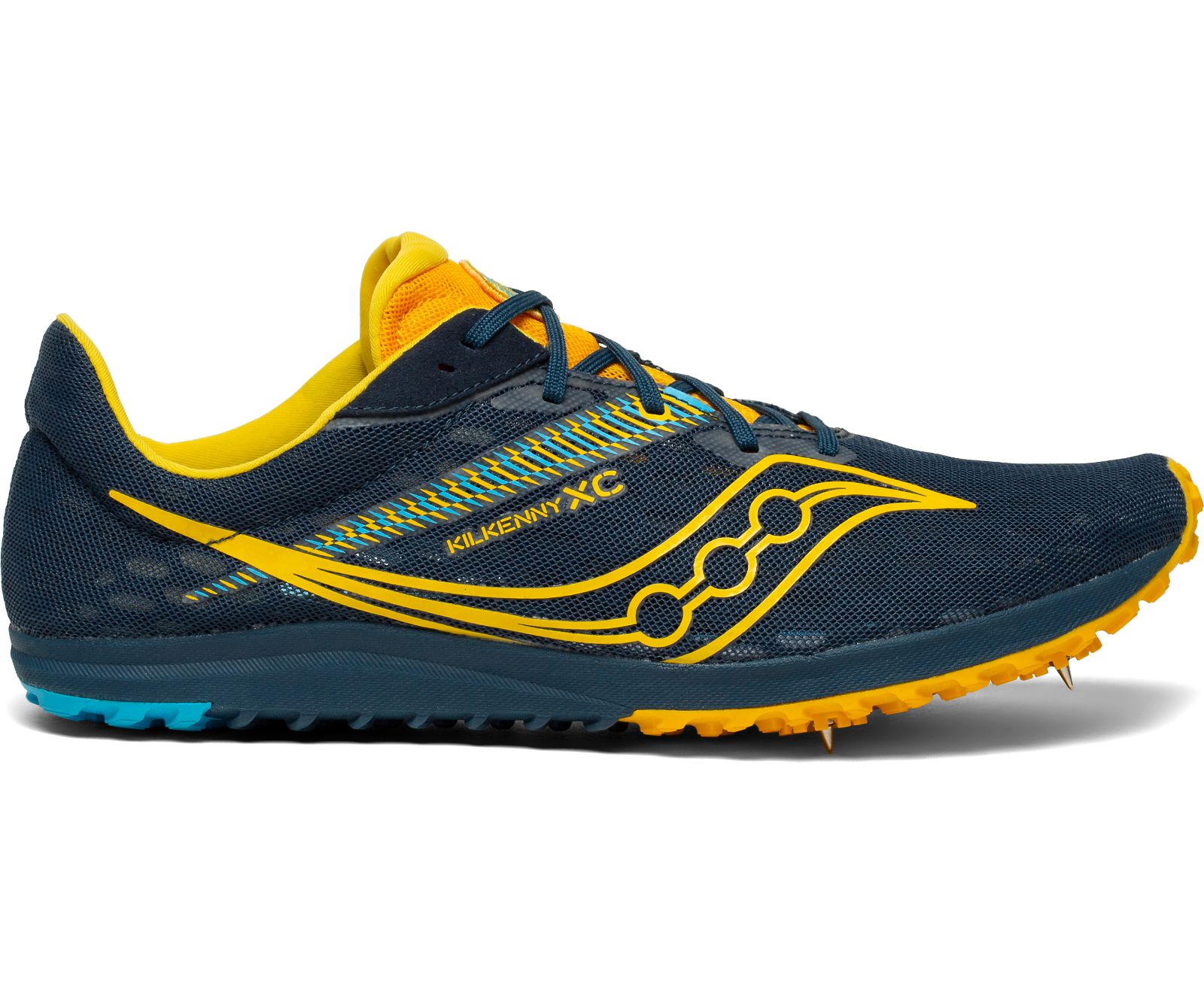 Men\'s Saucony Kilkenny Xc9 Spike Running Shoes Navy / Gold | Singapore 517VRWD